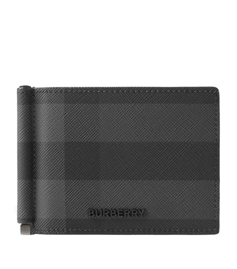 mens money clip wallets burberry|Burberry black check wallet.